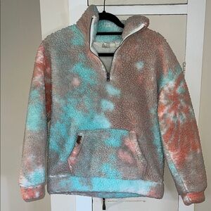 Roxy Colorful tie dye Sherpa Quarter-Zip Pullover